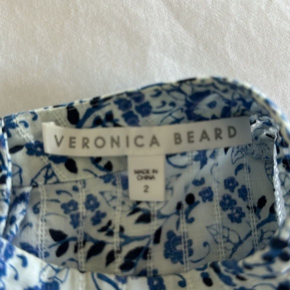 Veronica Beard Sol Floral Ruffle High Neck Blouse - Picture 7 of 9